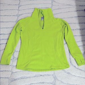 Bright Green Quarter-Zip Fleece Pullover